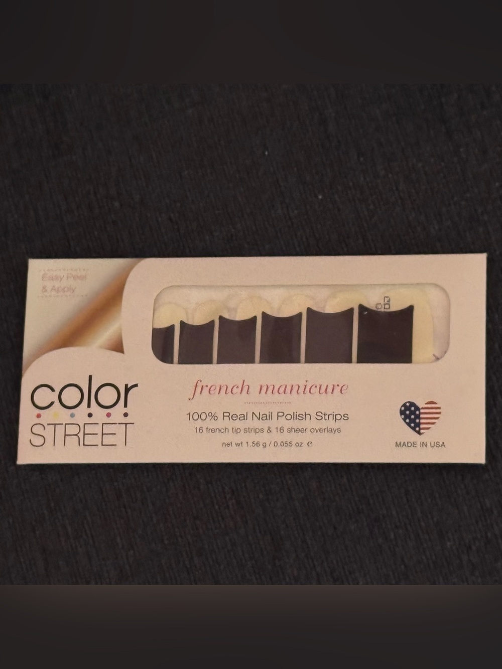 Color Street Gotham Night Black Tip with White Base French Manicure Strips